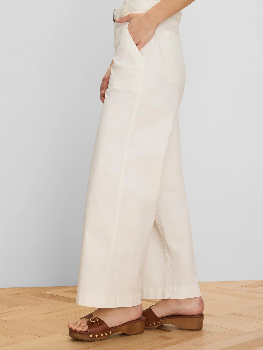 Highland Wide Leg Soft Stretch Belted Ankle Pant