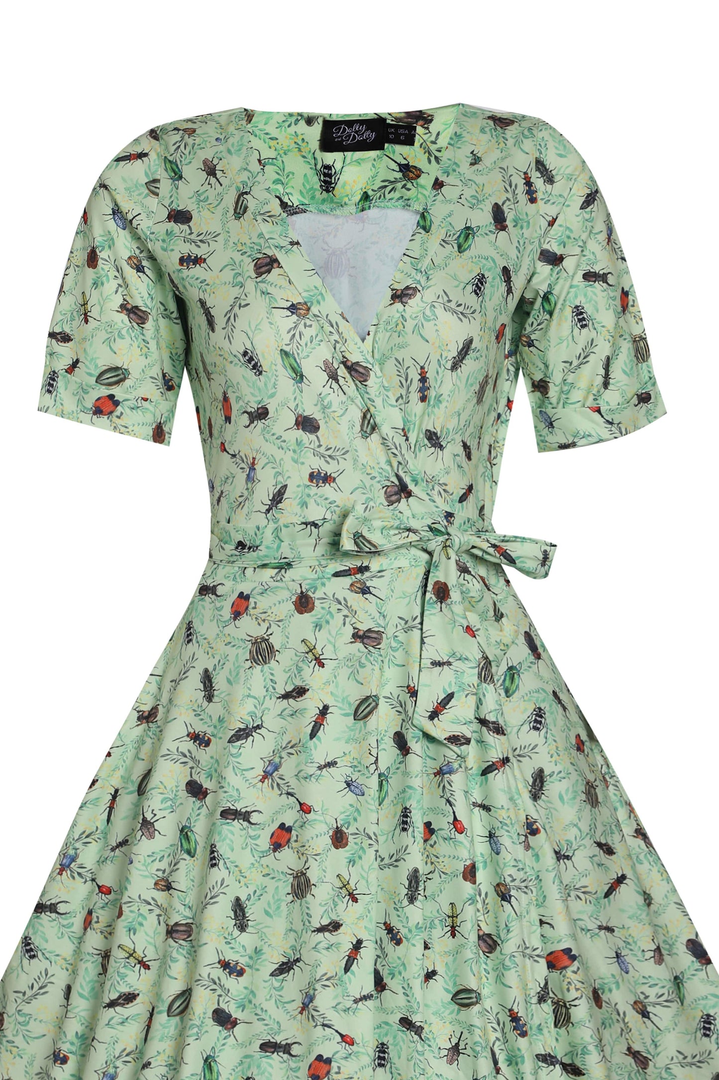 Matilda Green Mint Bug Wrap Dress