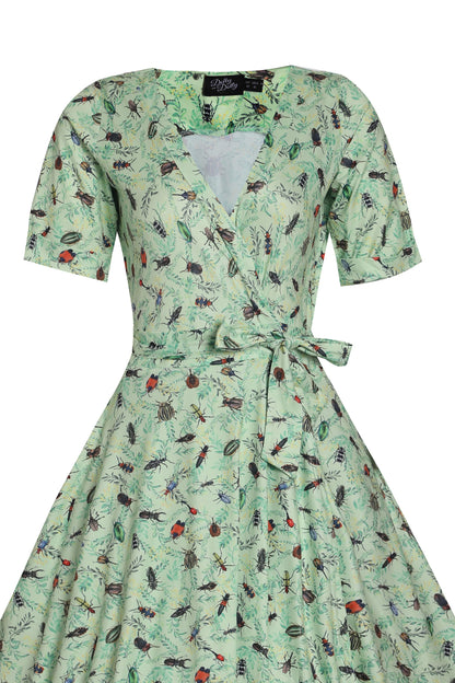 Matilda Green Mint Bug Wrap Dress