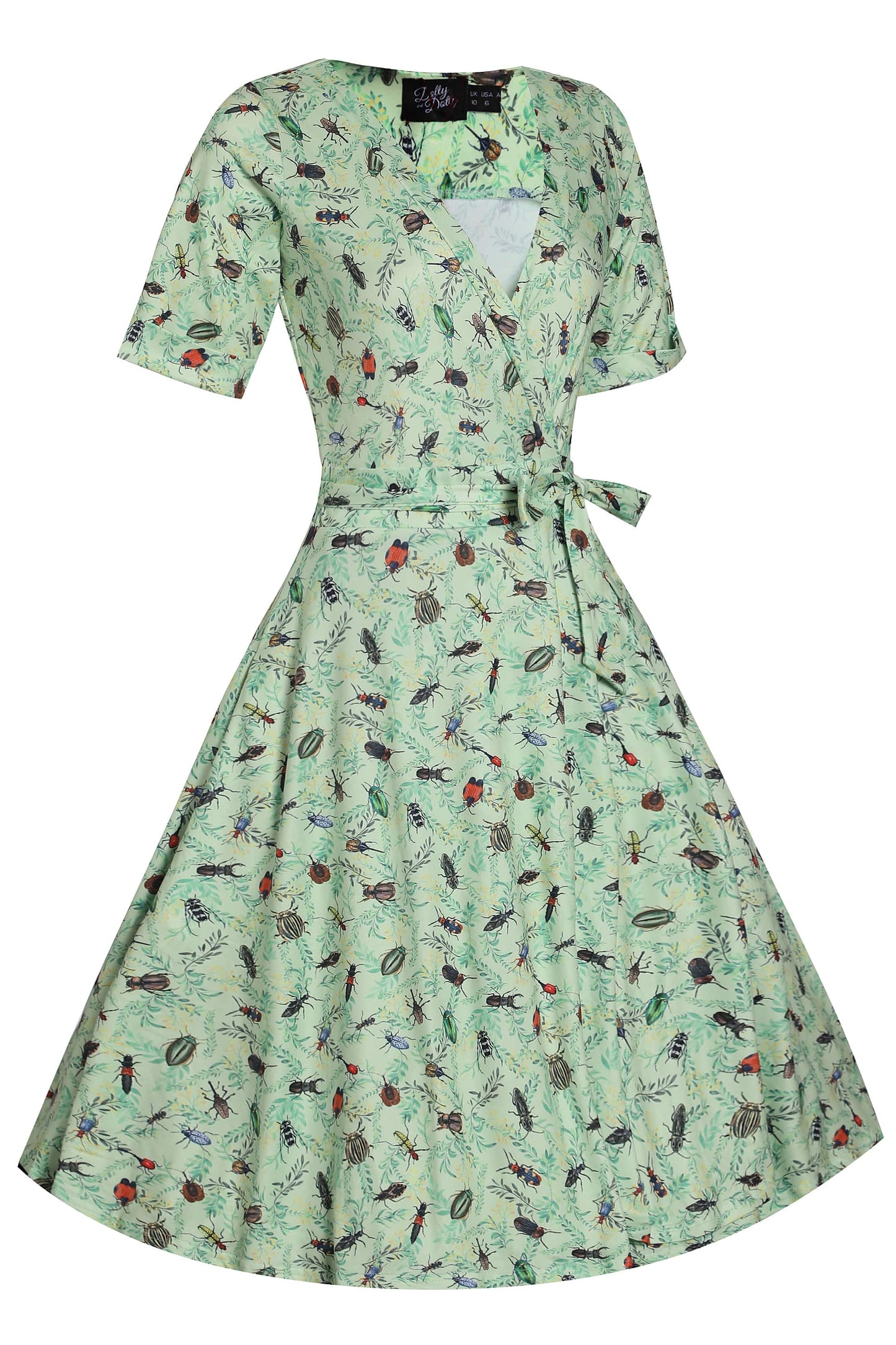 Matilda Green Mint Bug Wrap Dress