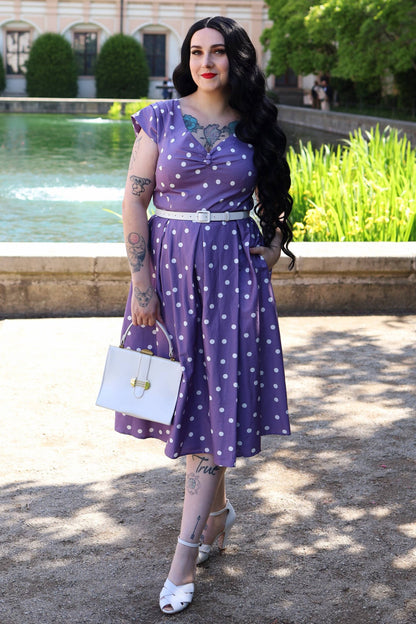 Lily Polka Dot Off Shoulder Midi Dress