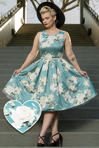 Annie Mint Floral Swing Dress
