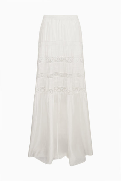 Nivine Silk Lace Maxi Skirt