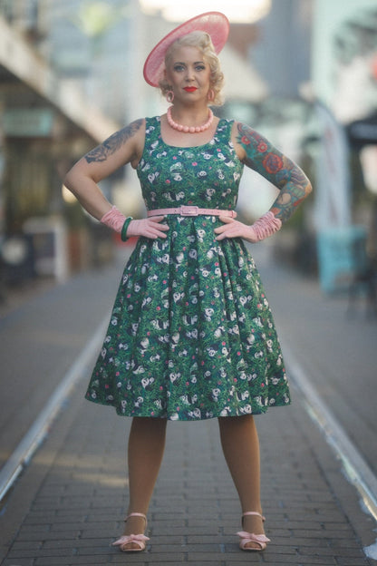 Amanda Panda & Bamboo Forest Print Swing Dress
