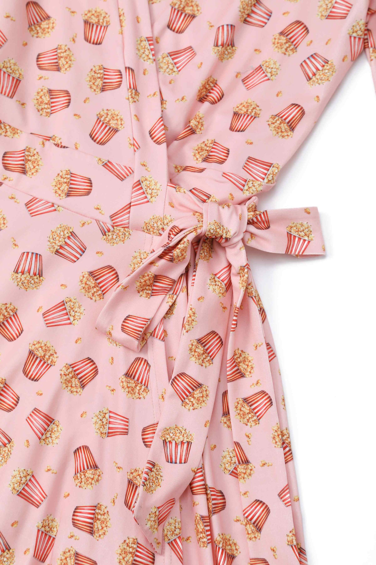 Matilda Popcorn Wrap Dress In Light Pink