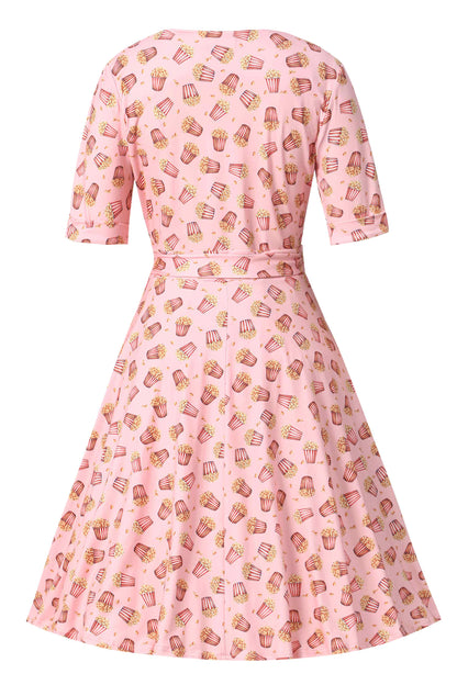 Matilda Popcorn Wrap Dress In Light Pink