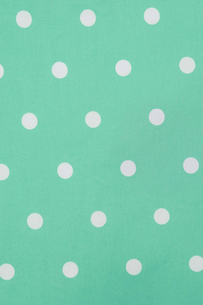 Amanda Scoop Neck Polka Dot Swing Dress in Mint and White