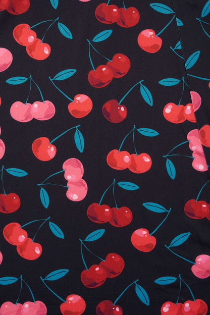 Claudia Cap Sleeved Cherry Skater Dress
