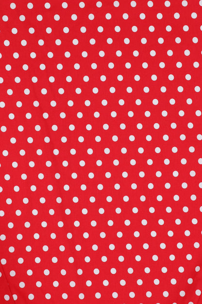 Penelope Pin Up Style Shirt Dress In Classic Red & White Polka Dots