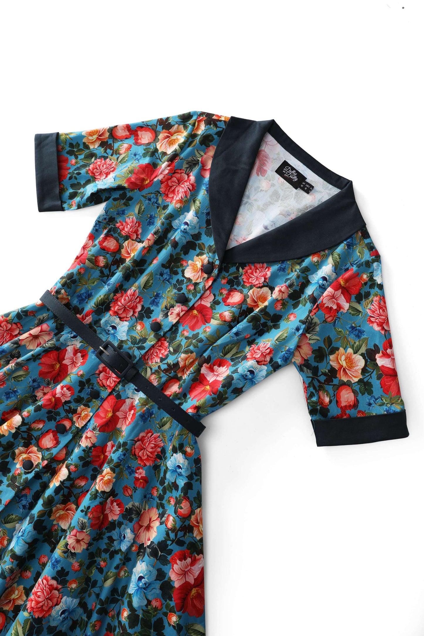 Mollie Blue Floral Full Circle Shirt Dress
