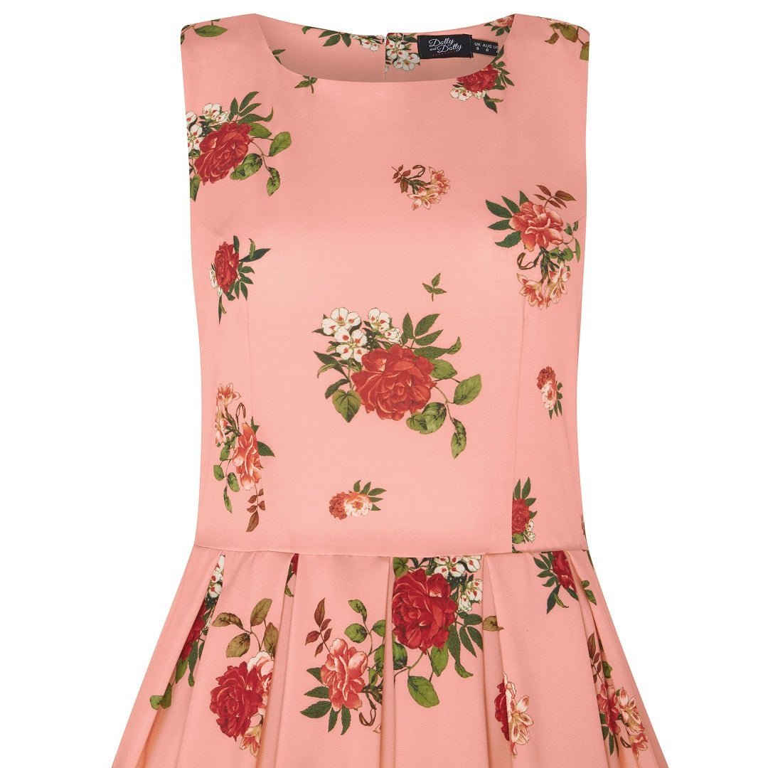 Annie Raising Flowers Swing Dress in Pink