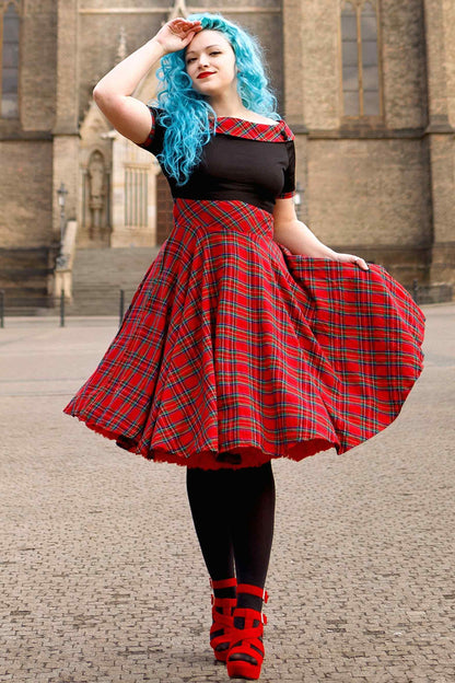 Darlene Red Tartan Swing Dress