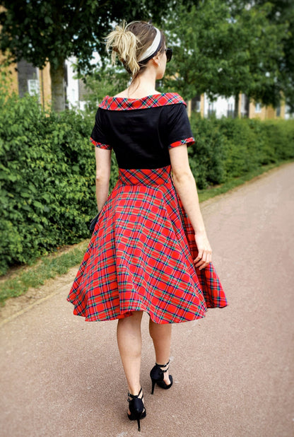 Darlene Red Tartan Swing Dress