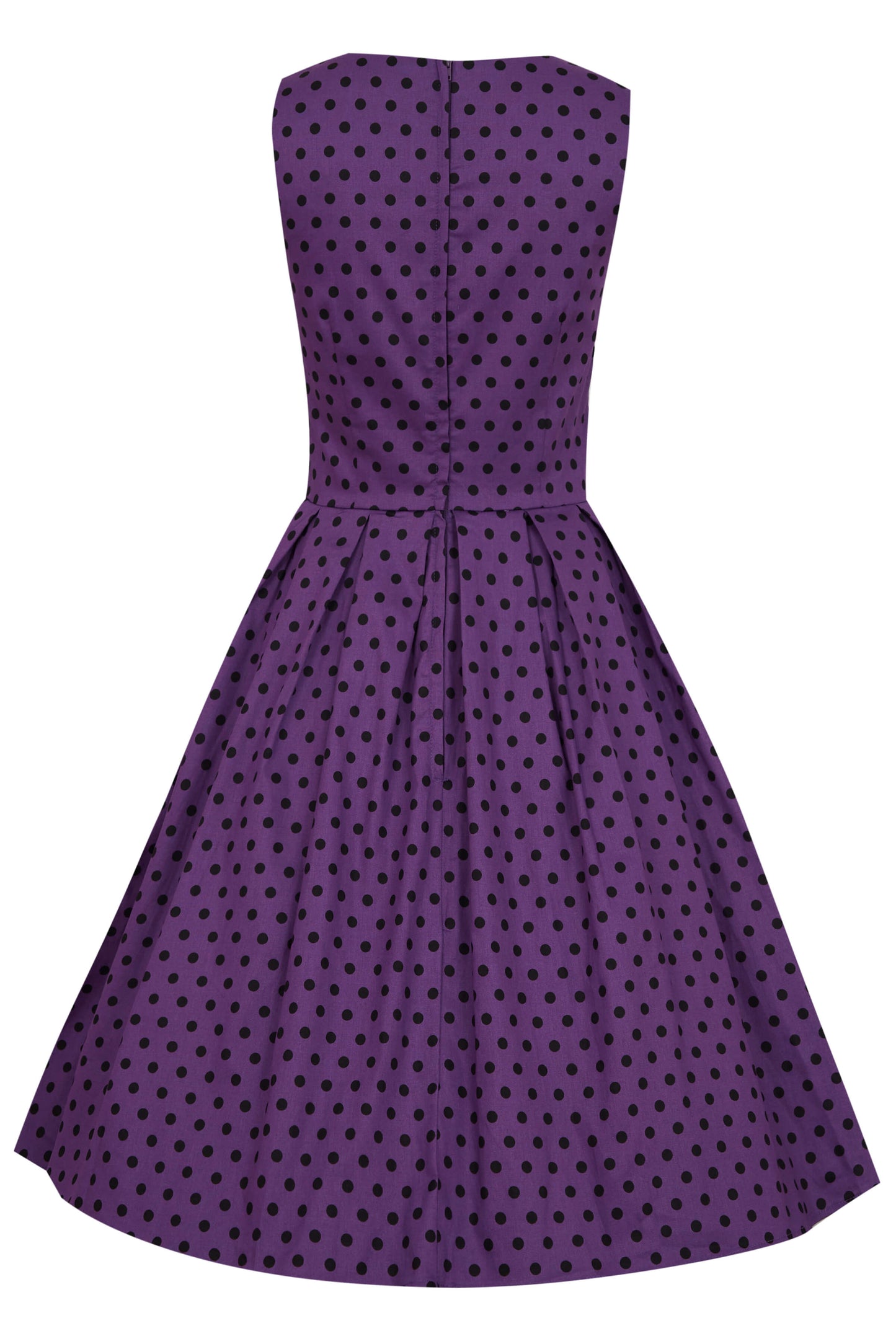 Annie Retro Polka Dot Dress in Purple/Black