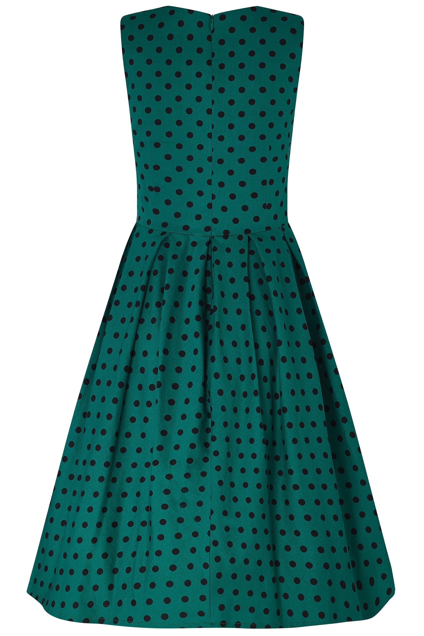 Annie Retro Polka Dot Dress in Green and Black