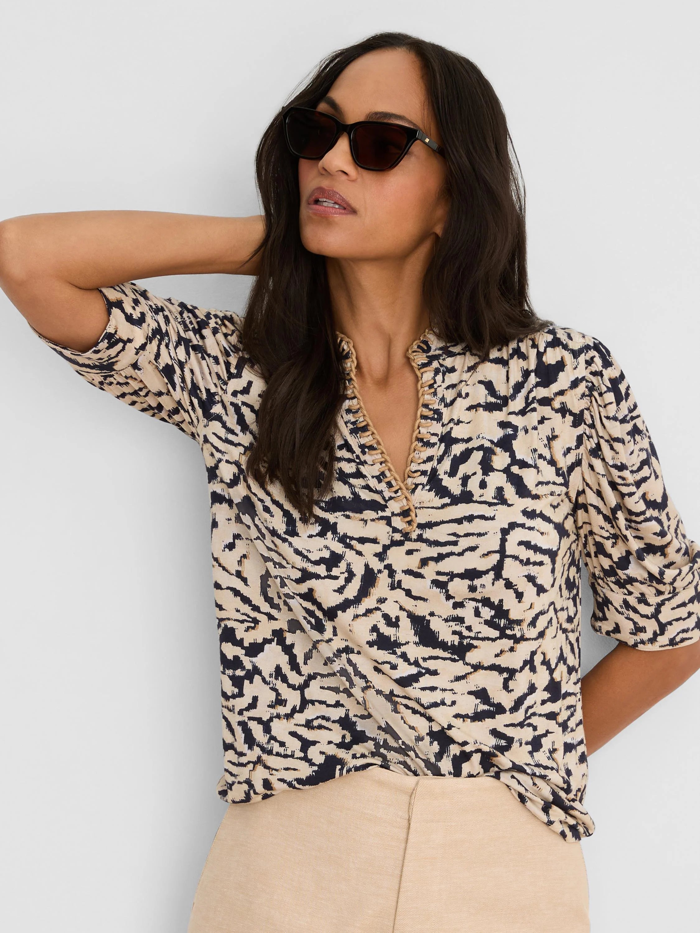 Contrast Swirl Top