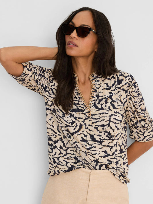 Contrast Swirl Top