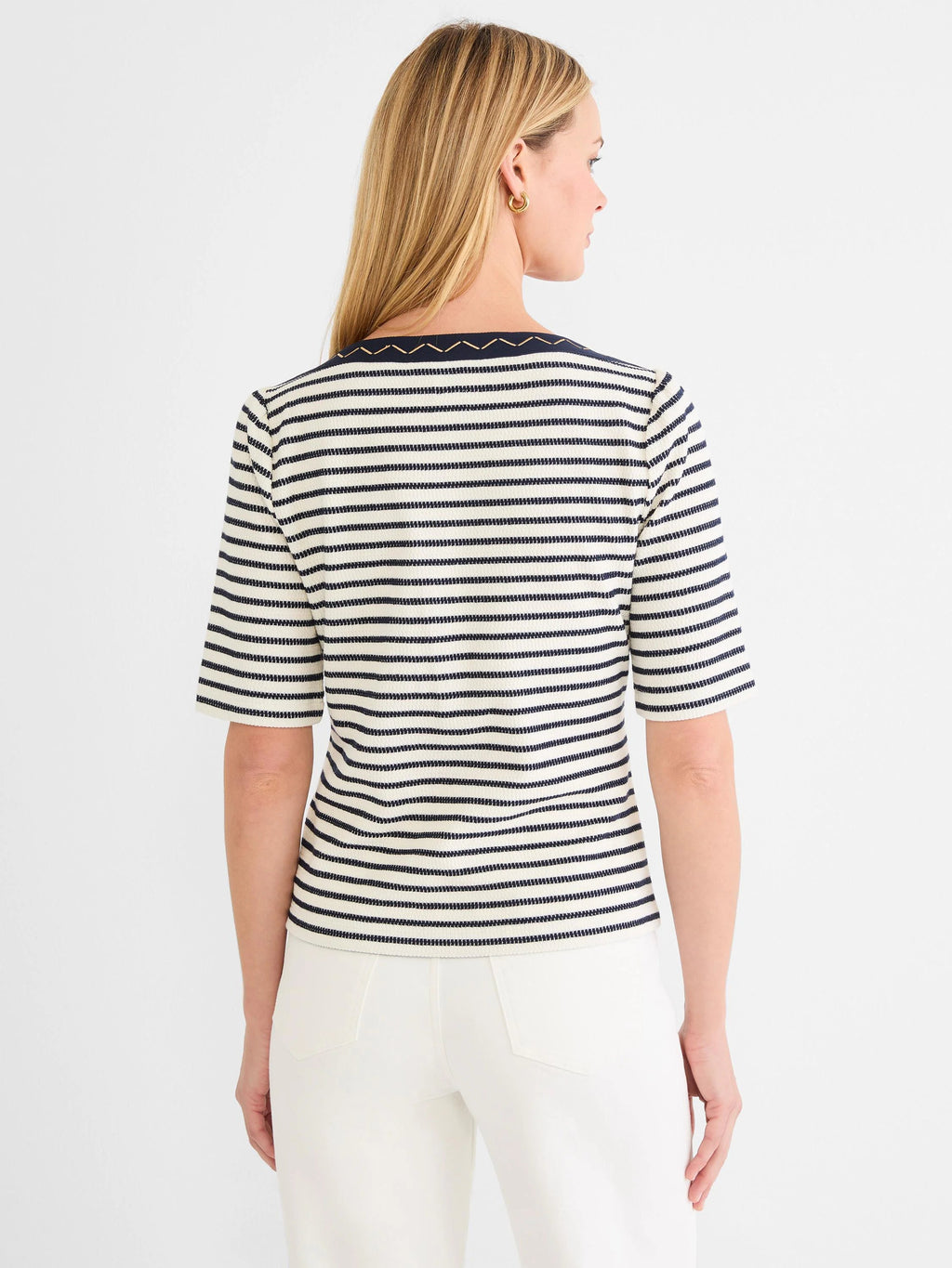 Embroidered Boatneck Top