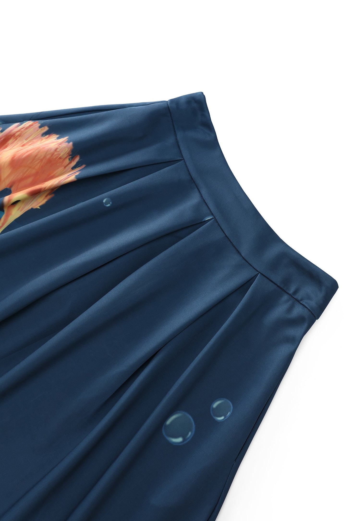 Aisley Seahorse Box Pleated Skirt In Blue