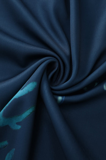 Aisley Seahorse Box Pleated Skirt In Blue