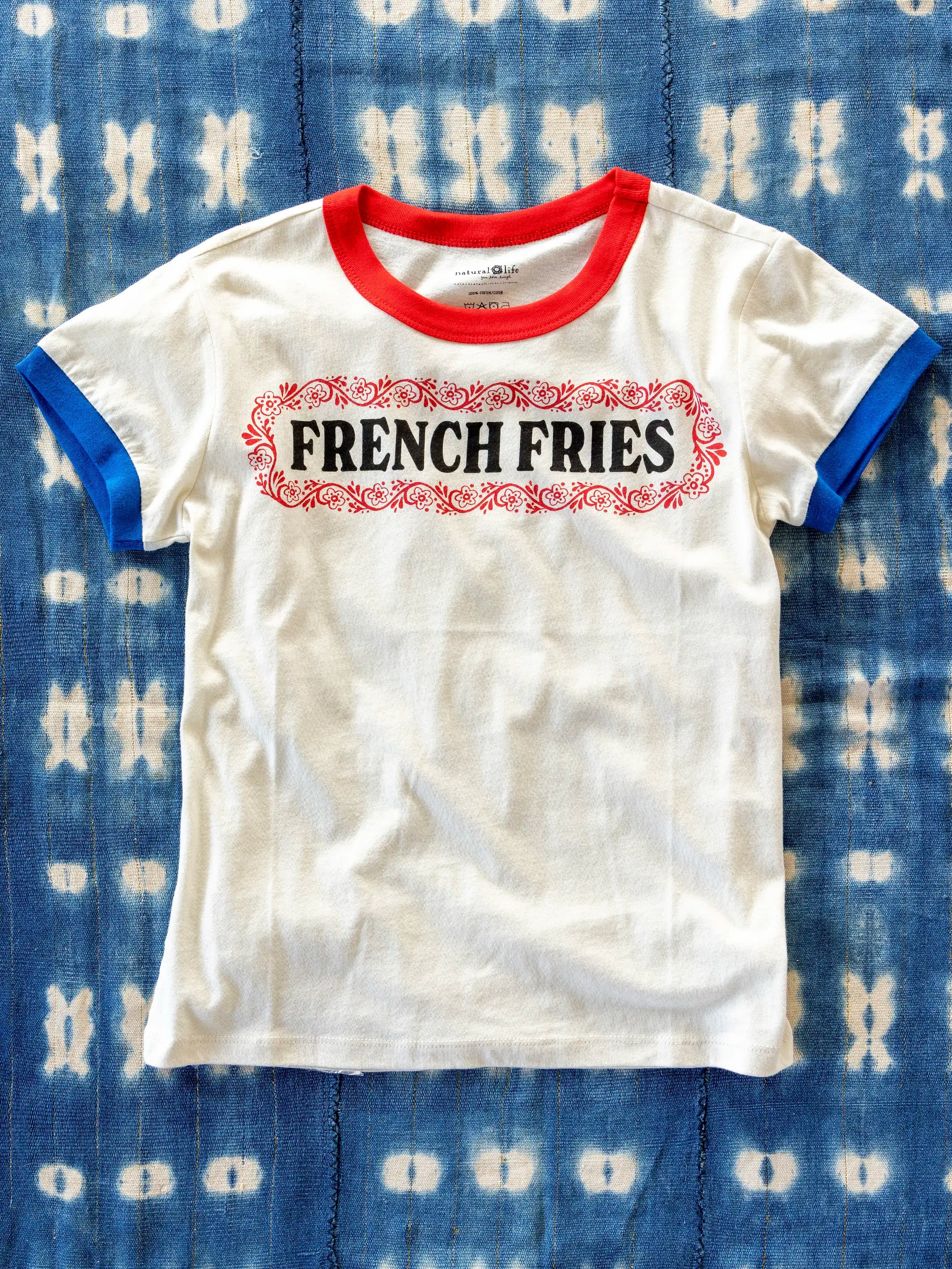 Ringer Cotton Baby Tee - French Fries