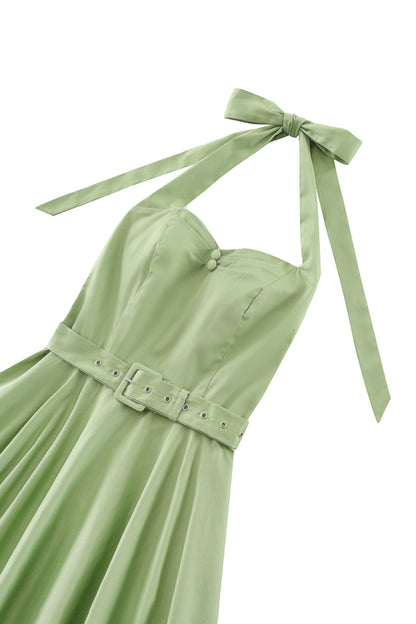 Daisy Light Green Halter Dress