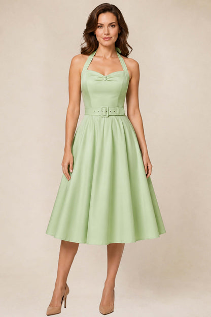 Daisy Light Green Halter Dress