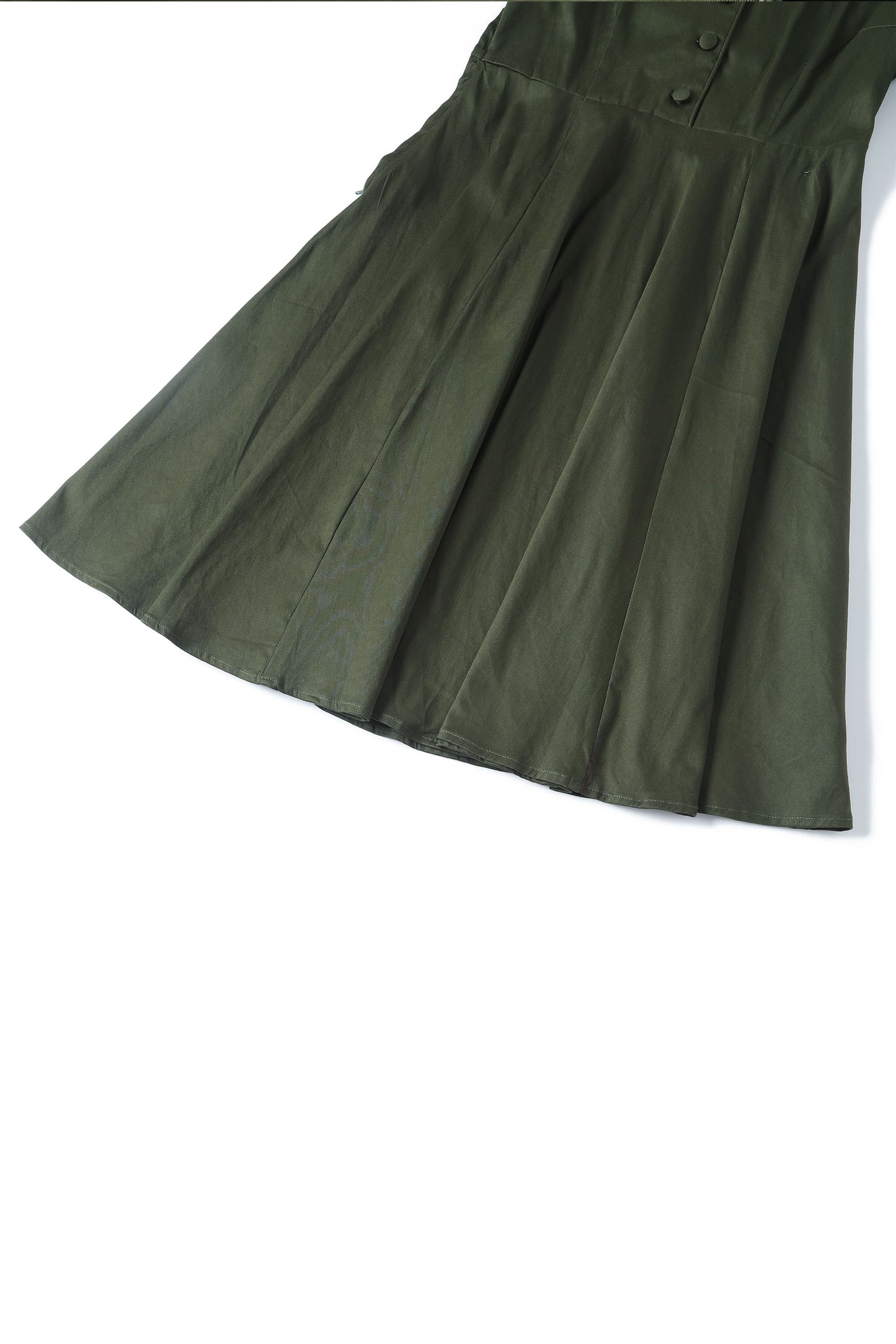 Penelope Retro Army Green Shirt Dress