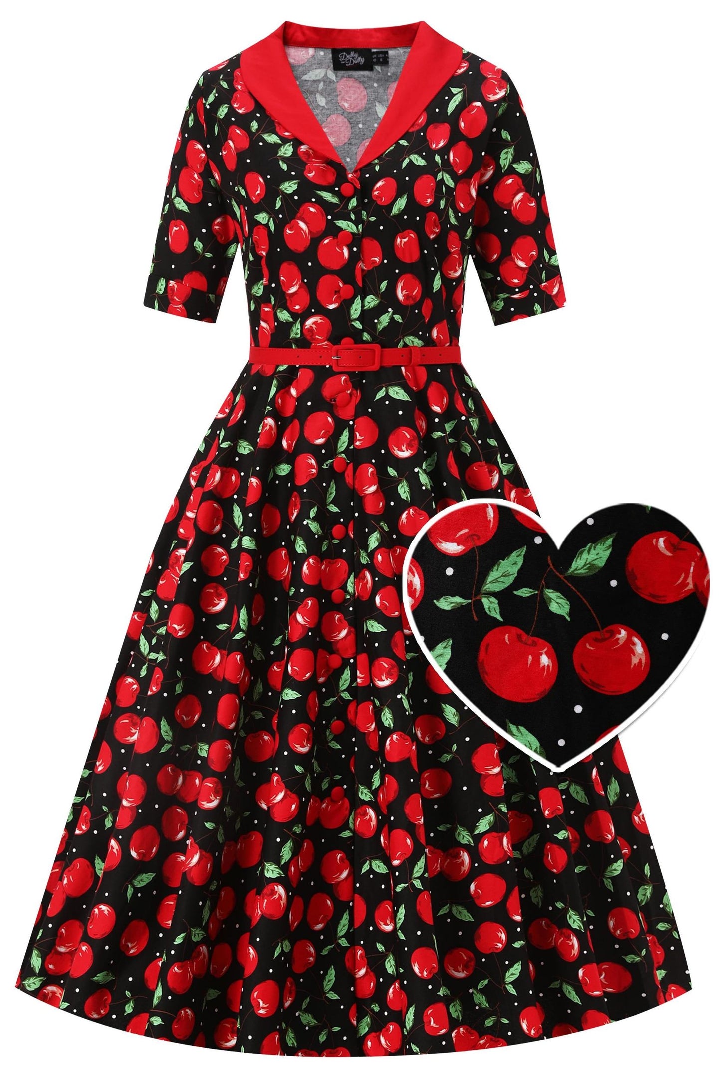 Mollie Black Cherry Full Circle Shirt Dress