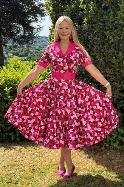 Mollie Pink Rose Garden Full Circle Shirt Dress