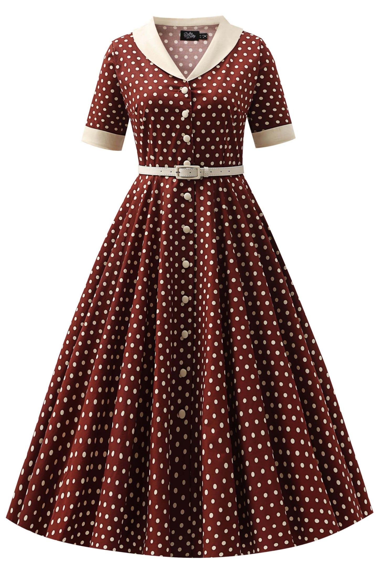 Mollie Brown Polka Dot Full Circle Shirt Dress