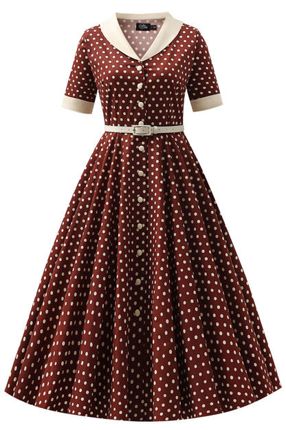 Mollie Brown Polka Dot Full Circle Shirt Dress