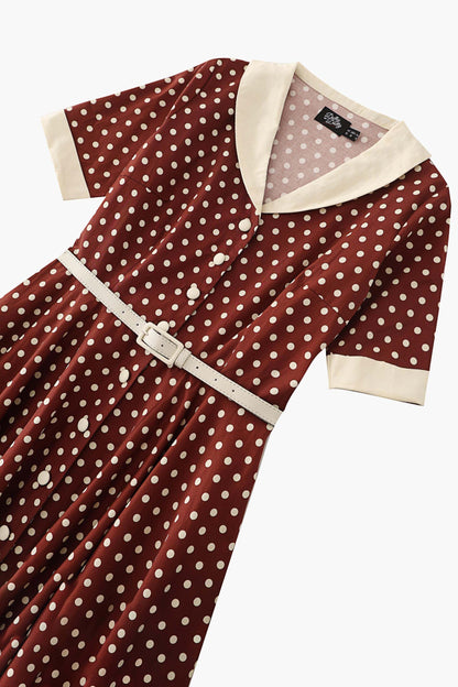 Mollie Brown Polka Dot Full Circle Shirt Dress