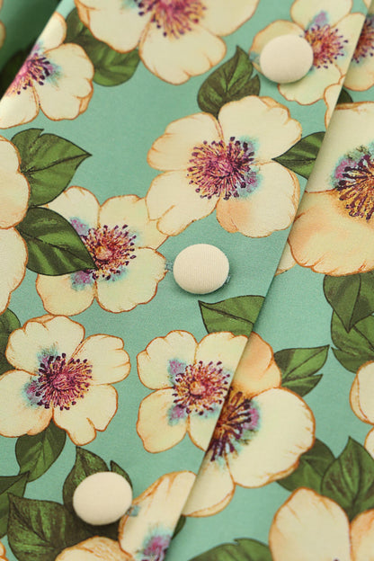 Mollie Teal Blossom Full Circle Shirt Dress