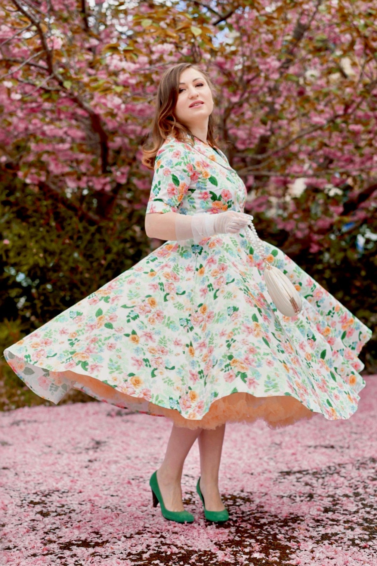Mollie Summer Floral Full Circle Shirt Dress