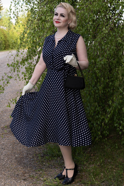 Poppy Blue Polka Dot Shirt Dress