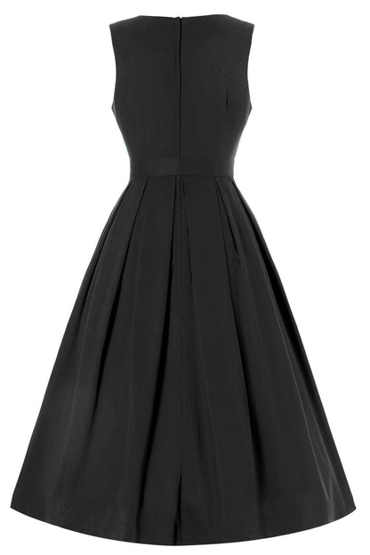 Helen Black Cotton Midi Dress
