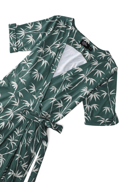 Matilda Bamboo Wrap Dress in Green