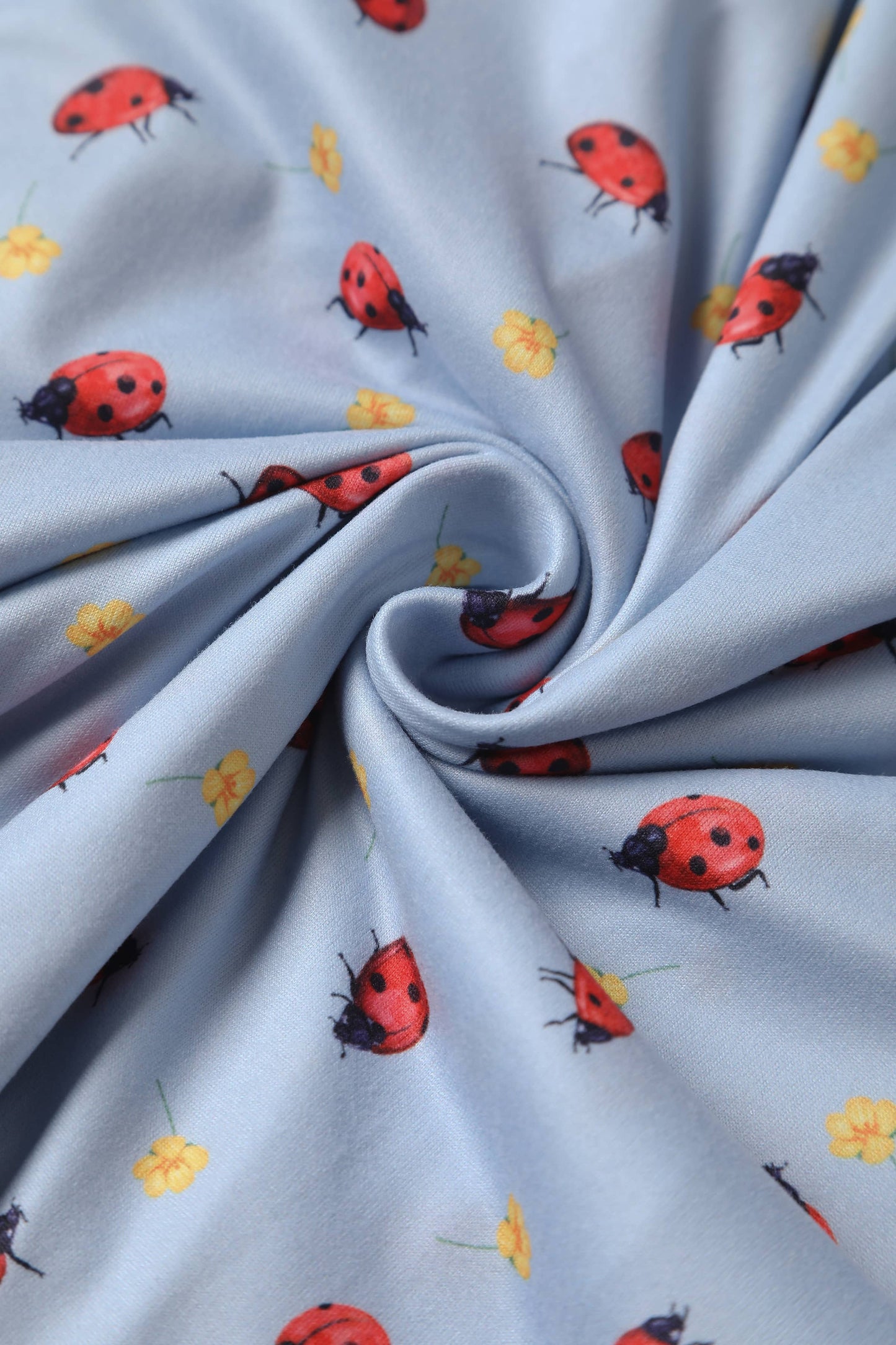 Matilda Light Blue Ladybug Wrap Dress