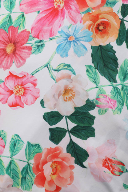 Matilda Summer Floral Wrap Dress in White
