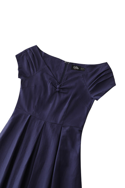 Lily Navy Blue Off Shoulder Dress
