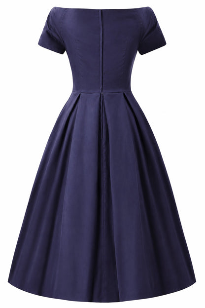 Lily Navy Blue Off Shoulder Dress
