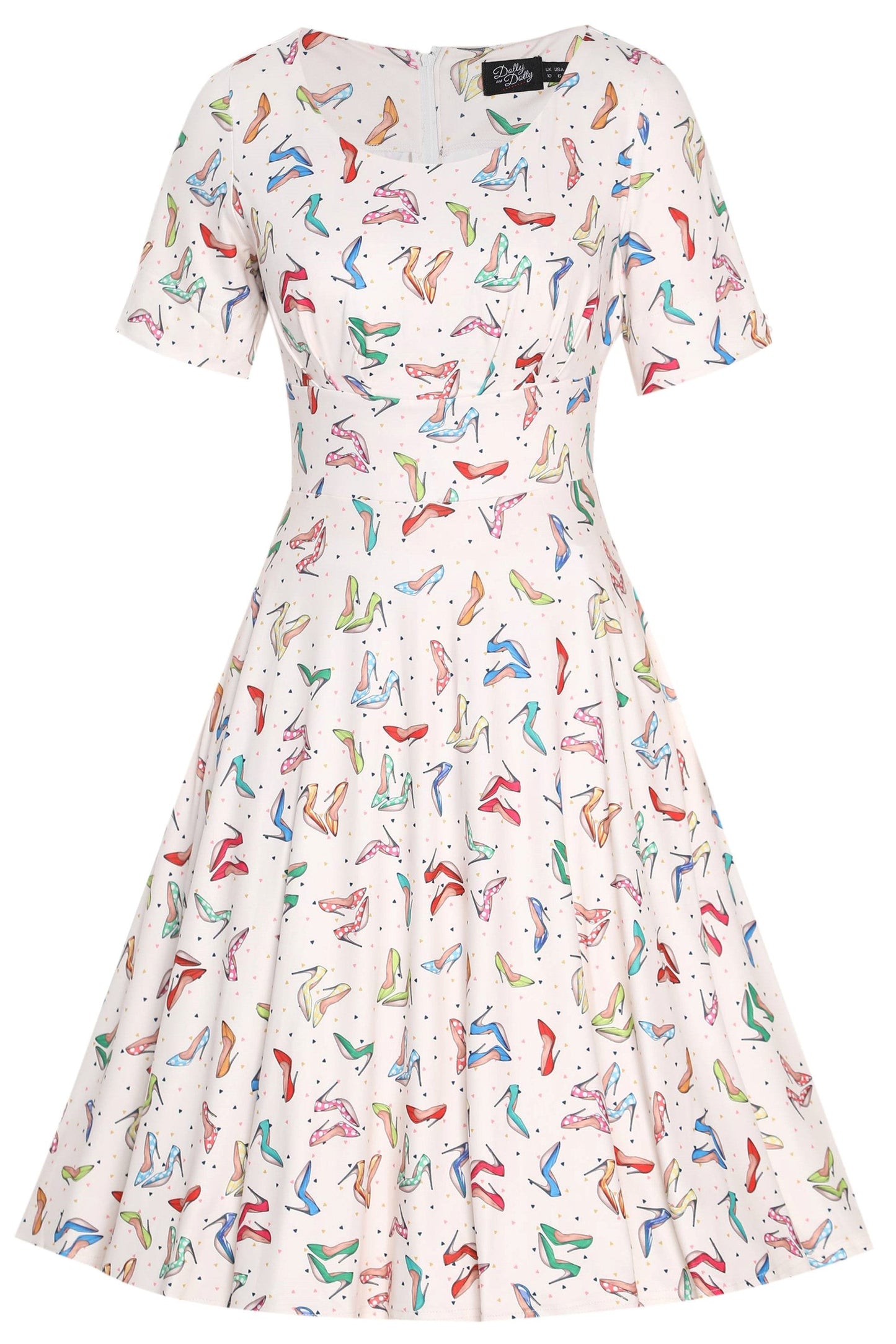 Brenda Stiletto White Short Sleeved Dress