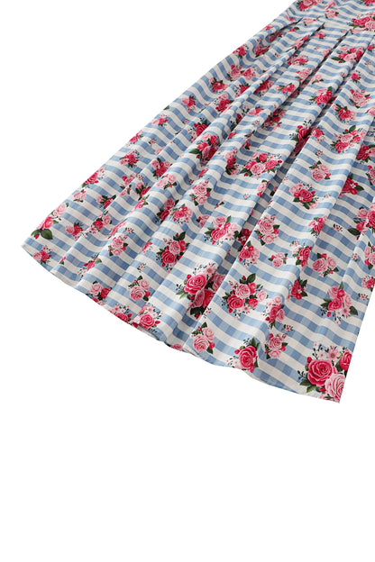 Ophelia Floral Gingham Midi Dress