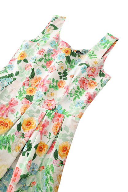 Ophelia White Floral Midi Dress
