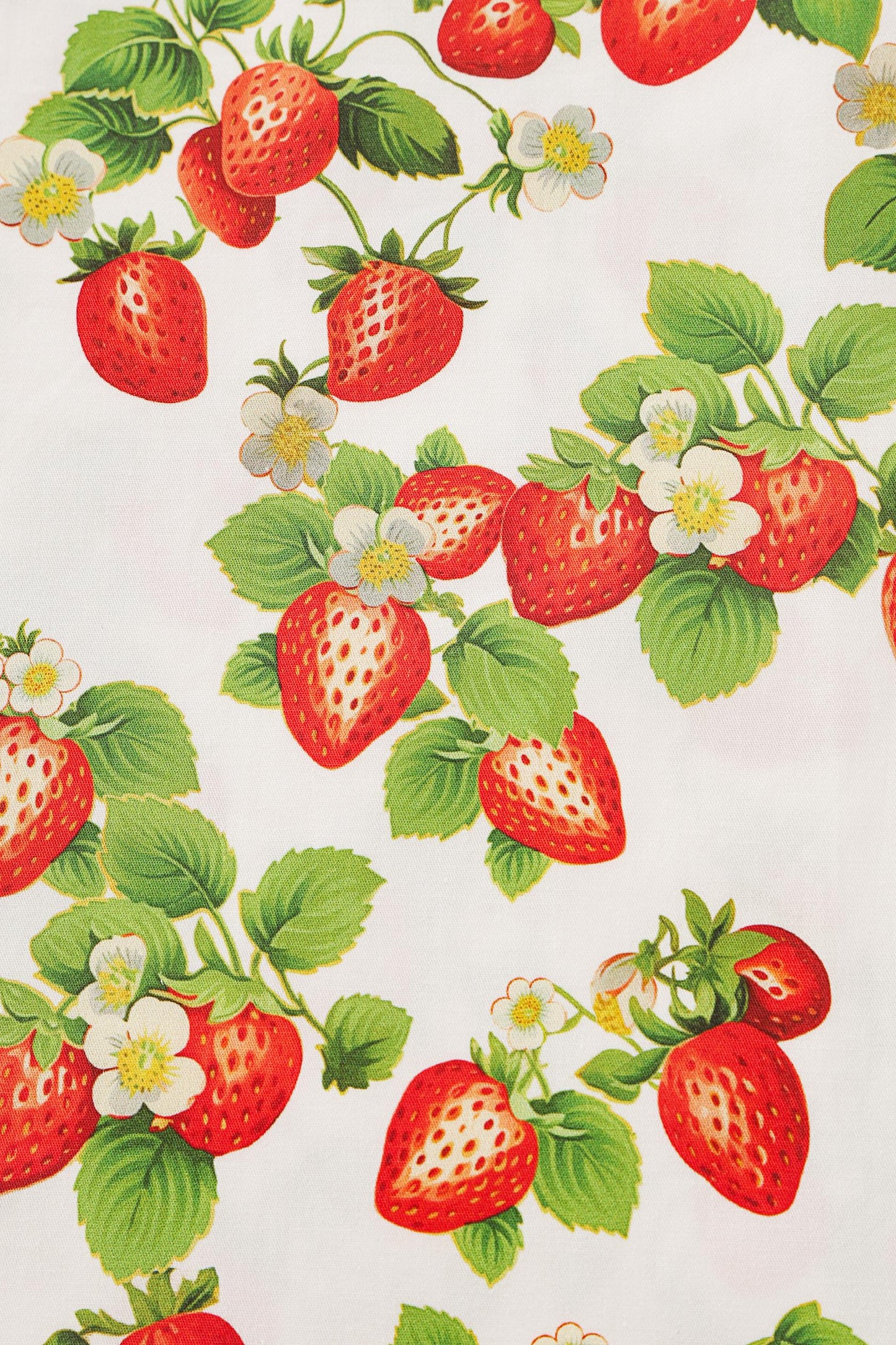 Ophelia White Strawberry Midi Dress