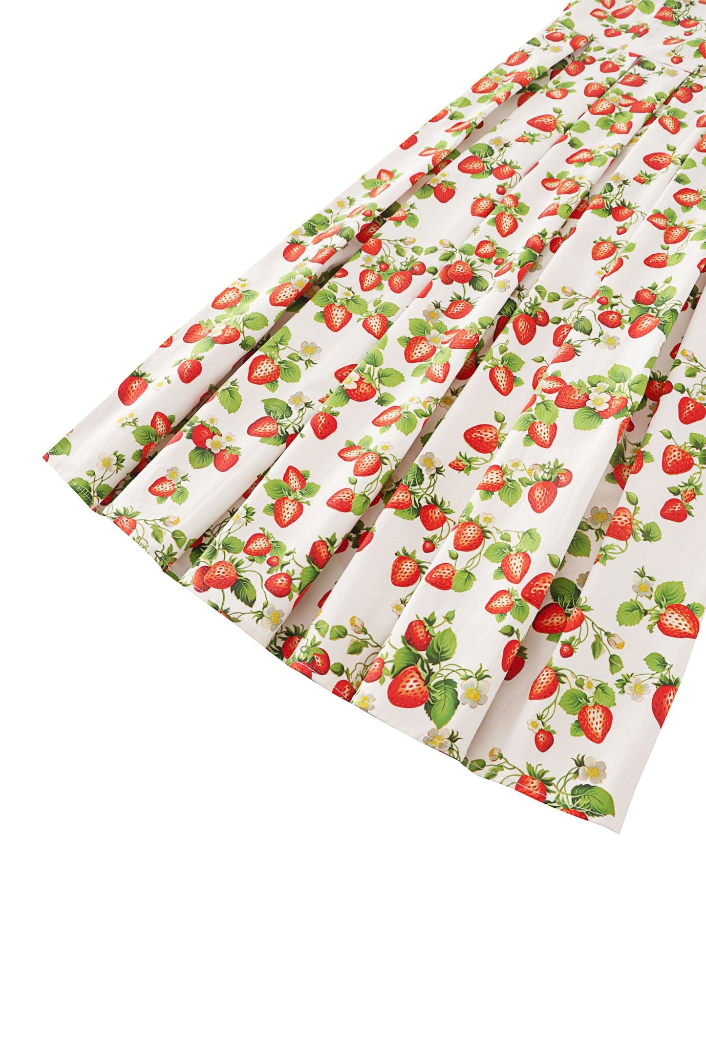 Ophelia White Strawberry Midi Dress