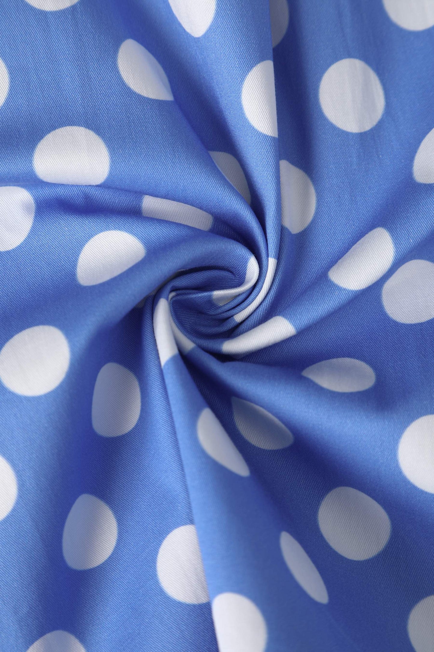 Amanda Polka Dot Flared Dress In Sky Blue