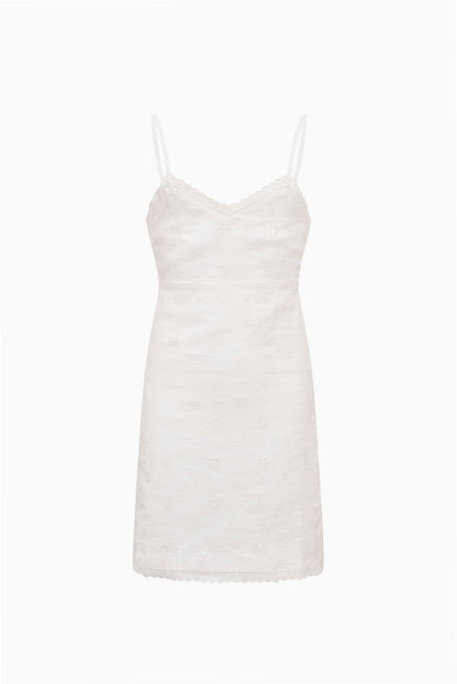 Tween Eyelet Linen Virelai Dress