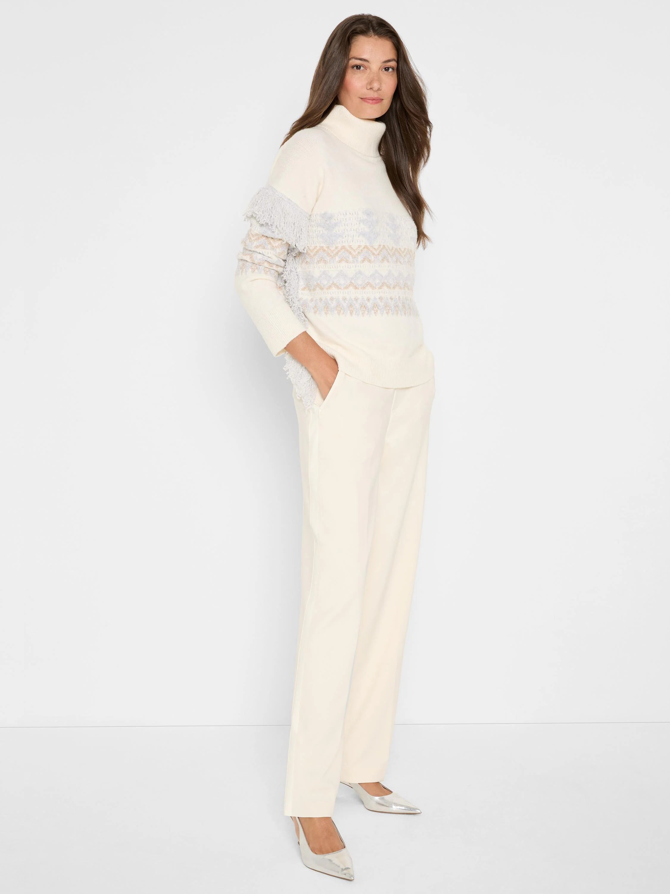 Trimmed Fringe Sweater